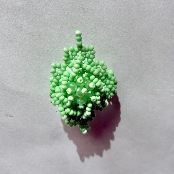 Artisan Seed Bead Turquoise Color Ring - Picture 2 of 3